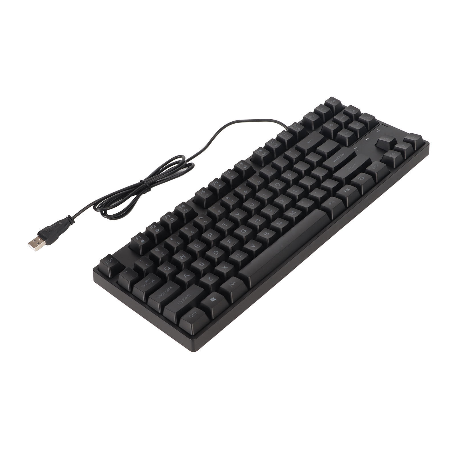 Mechanical Keyboard, Curved Keys Backlight 87 Keys USB Wired Keyboard  For Computer