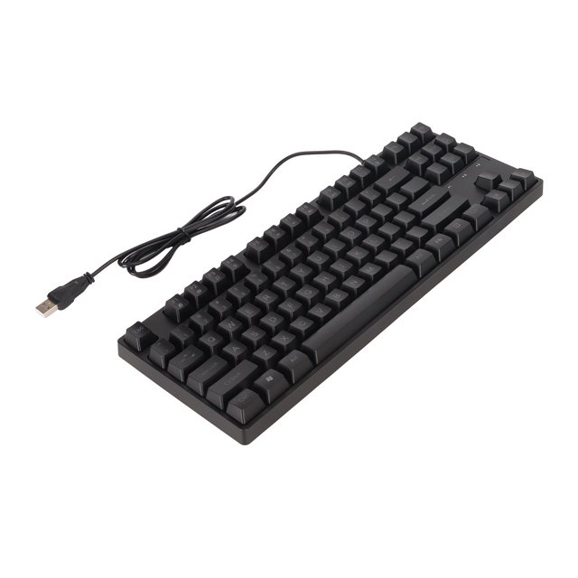 Mechanical Keyboard, Curved Keys Backlight 87 Keys USB Wired Keyboard For Computer
