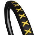 thumbnail image 5 of FH Group Genuine Leather Lace-Up Steering Wheel Cover - Yellow, 5 of 5
