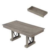 71 Inch Wooden Dining Table, Rectangular Kitchen Table with Dual Side Storage Drawers,Large Capacity Dining Table for 6-8 People, Home Kitchen Office Furniture
