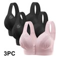 thumbnail image 2 of FAIWAD 3Pc Wireless Bras for Women Plus Size Full Coverage Front Closure Bralettes No Underwire Breathable Everyday Bra, 2 of 9