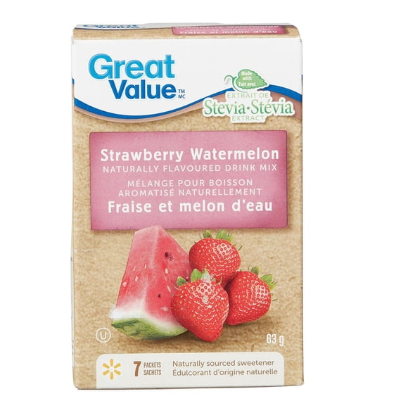 Great Value Strawberry Watermelon Naturally Flavoured Drink Mix 63G