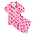 thumbnail image 4 of Ensemble de Pyjama pour Petites Filles, Imprimé Graphique, Pyjama pour Enfants à Boutons, Ensemble de Pyjamas, Tenue de Nuit, Pyjamas Soyeux pour Filles, Taille 4T 5T, 4 of 5