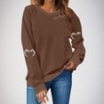 thumbnail image 2 of LMKIHUSA Chandail Graphique d'Halloween pour Femmes Saison Effrayante Squelette Cœur Chandail à Enfiler Hauts Manches Longues Col Rond Blouses Douces Décontracté Tendance 2025 Chandail Brun,TTG, 2 of 4