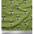thumbnail image 1 of Soimoi Polyester Crepe Fabric Leaves & Floral Block Printed Craft Fabric by The Yard 42 Inch Wide, 1 of 3