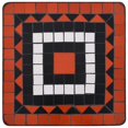 thumbnail image 3 of vidaXL Table d'Appoint en Mosaïque Céramique Terre Cuite et Blanche, 3 of 5