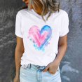 thumbnail image 5 of Diufon Hauts de la Saint-Valentin pour Femmes Décontractés Tendance T-Shirt à Manches Courtes Col Ras du Cou Mignon à Imprimé Graphique Chandail Blouse, 5 of 5