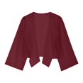 thumbnail image 4 of VEKDONE Femmes Uni Décontracté Chiffon Élégant Manches 3/4 Respirant Cardigan Chandail à Capuchon Veste Rouge G, 4 of 9