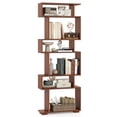 thumbnail image 1 of Costway 6-tier Storage Bookshelf S-shaped Geometric Bookcase with Anti-toppling Kits Orange, 1 of 9