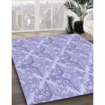 thumbnail image 3 of Ahgly Company Tapis d'Intérieur Lavable à la Machine, Carré, Transitionnel, Violet, Tapis de Zone, 8 Pieds Carré, 3 of 7