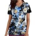 thumbnail image 1 of Pisexur Womens Scrub Tops Boasting Colorful Floral Prints Along With Short Sleeve Scrub Tops Suitable for Nursing Uniforms With Convenient Pockets, 1 of 4