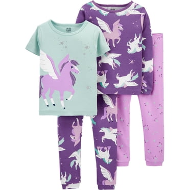 Carter’s Child of Mine Baby Girls' Cotton 4pc Pajama