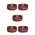 thumbnail image 2 of QualitChoice Bracelet Multi-layers Magnetic Buckle Leather Multi-colored Leopard Print Valentines Day Gifts Bracelets Hand Jewelry Black Red Check 5Set, 2 of 6