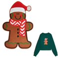 thumbnail image 1 of 6.7" Embroidery Christmas Stocking Kit, Christmas Iron on Patch Felt Appliques Large Gingerbread Man Patches, 1 of 3