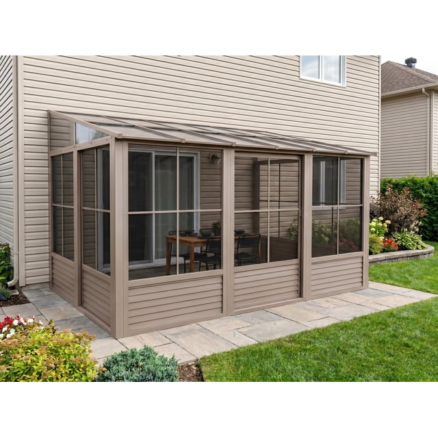 Gazebo Penguin Florence 8 pi x 12 pi Toit en Polycarbonate Solarium Mural - Sable