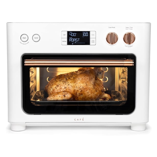 Café Couture Four avec 14 mode de cuisson essentiel, y compris Air Fry, CrispFinish, Faire cuire, griller, rôtir, servir, pizza, WiFi & Smart Connected, Contrôle vocal, Petits appareils de comptoir, Blanc mat