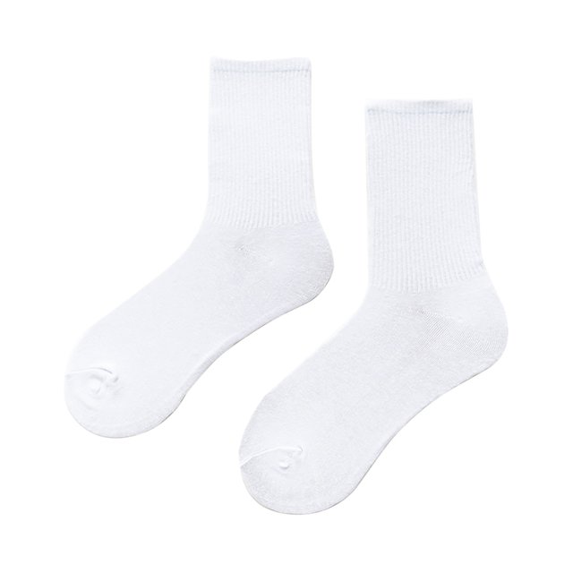 Duoif Chaussettes pour Femmes, Chaussettes Unies Mi-Hautes Légères et Fines Printemps et Été Multicolores Quatre Saisons Chaussettes Douces Chaussettes pour Femmes Blanches