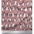 thumbnail image 1 of Soimoi Pink Rayon Fabric Penguin Ocean Printed Fabric 1 Yard 56 Inch Wide, 1 of 3