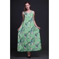 thumbnail image 3 of Bimba Robe Maxi à Bretelles Spaghetti Sans Manches pour Femmes en Rayonne Imprimée d'Oiseaux, Coupe Évasée - Très Petit, 3 of 4