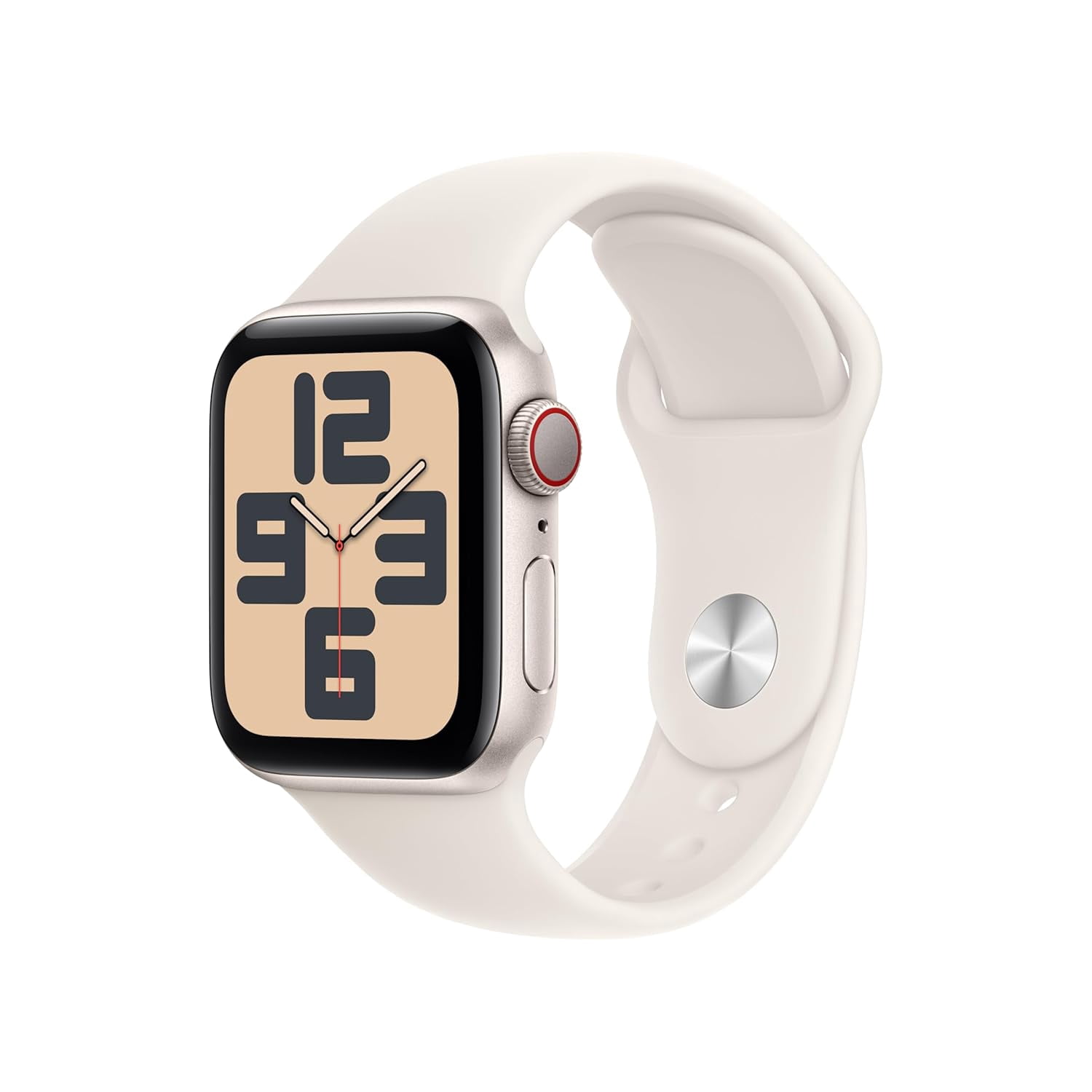 Restored Apple Watch SE (2nd Gen 2023) 40mm GPS + Cellular Starlight Aluminum Case with Starlight Sport Band M/L - Open Box