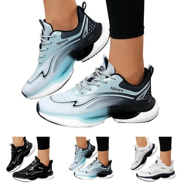 Dakaela Women's Air Cushion Running Shoes Athletic Tennis Fashion Sneakers Arch Support Jogging Workout Walking Shoes Black 9.5