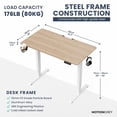 thumbnail image 2 of MotionGrey - Ergo2 Adjustable Electric Standing Desk with Memory Settings - 43" x 24" Light Brown Top White Frame - Ergonomic Desk for Home and Office, 2 of 10