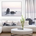 thumbnail image 1 of Roches dans la Mer Noir et Blanc - Impression sur Toile Bord de Mer, 1 of 4