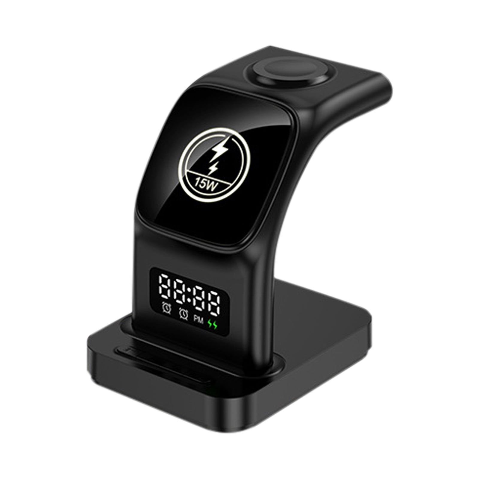 Digital Clock with Wireless Charger Wireless Charger Station,Multifunctional Wireless Charger Stand,Led Alarm Clock/Mobile Phone/Watch/Headset Charger,Compatible with Most Smart Phone