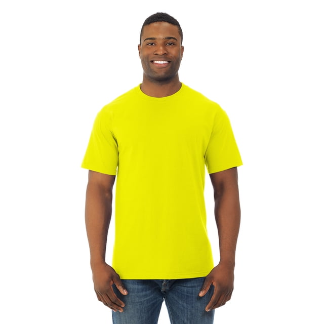Fruit Of The Loom Mens HD Cotton Short Sleeve Crew T-Shirt, S, Neon Yellow