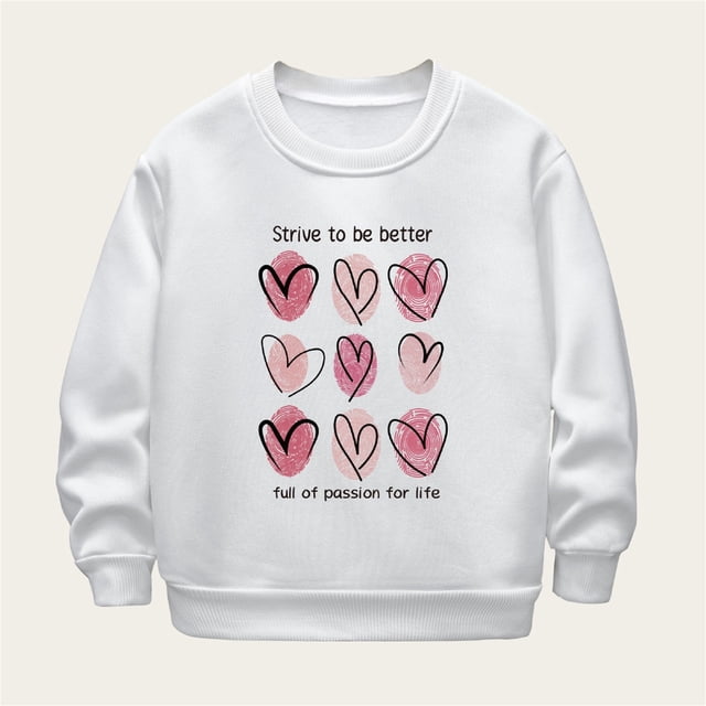 Cowsor Chandail de la Saint-Valentin pour Femmes, Mignon Cœur d'Amour, Graphique, Manches Longues, Chandails Décontractés à Col Rond, Hauts