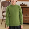 thumbnail image 2 of MeetoTime 4-18 Years Children's Knitted Undershirt Solid Color Thick Half High Neck Long Sleeved Pullover Top, 2 of 3