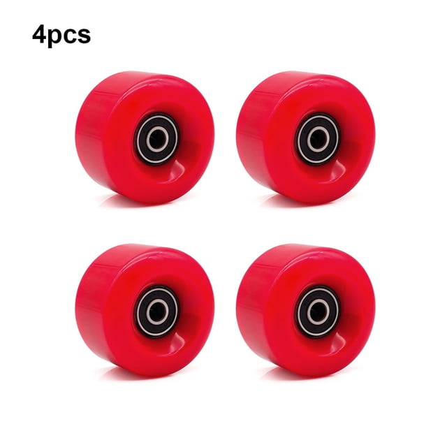 stanreset 4 Pieces Skate Wheel Replacement Modified Accessories Thick Inline Roller Skates Wheels with Bearings Skating Sport Accessory Red