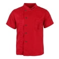 thumbnail image 2 of White/Black/Red Solid Chef Jackets Short Sleeves Coat Kitchen Uniforms for Women XL, 2 of 8