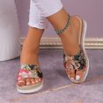 thumbnail image 1 of LSLJS Women's New Summer One-line Hemp Rope Thick Sole Wedge Cloth Sandals, Platform Slippers, 1 of 4