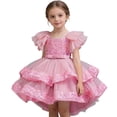 thumbnail image 3 of HXWCHs Robe Grande Fille Robe Élégante Formelle pour Filles avec Traîne Détachable Concours Fête Mariage Robe de Récital Rose 2-3 Ans, 3 of 7