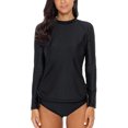 thumbnail image 1 of Women's Long Sleeve Rash Guard UPF 50+ Striped Swim Shirts, 1 of 7