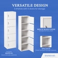 thumbnail image 2 of Hodedah Armoire de Rangement Fermée pour la Maison et le Bureau à 5 Tablettes, Blanc, 2 of 12