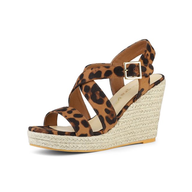 BLISSFUL STEP Sandales Compensées à Plateforme Espadrilles à Bride Arrière pour Femmes