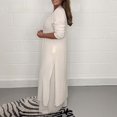 thumbnail image 3 of 2025 Tailleurs Pantalons Décontractés en Mousseline pour Femmes Grande Taille pour Invitée de Mariage Manches Longues Pantalons Deux Pièces Robe de Soirée pour Femmes, 3 of 5