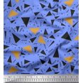 thumbnail image 1 of Soimoi Blue Rayon Fabric Dot,Zig Zag & Triangle Geometric Print Sewing Fabric Yard 42 Inch Wide, 1 of 1