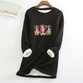 thumbnail image 1 of Blouses pour Femmes Col Rond Poche Épaissie Peluche Chaude Manches Longues Hauts Automne pour Femmes 2023 Tendance en Liquidation, 1 of 5