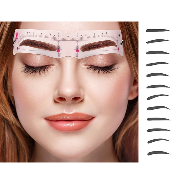 12PCS Eyebrow Shaping Tool Kits with 12 silicone eyebrow stencils in various styles and an elastic fixing strap for hands-free use. Perfect for quick, professional, and natural eyebrow shaping. Suitable for beauty tools and eyebrow accessories enthusiasts.