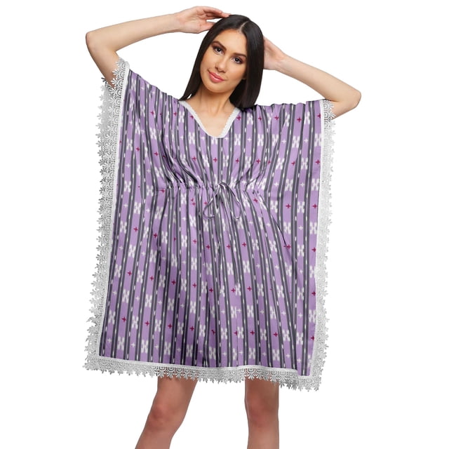 Moomaya Sortie de Plage Imprimé Kimono Caftan Kaftan Cache-Maillot pour Femmes