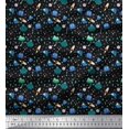 thumbnail image 1 of Soimoi Poly Georgette Fabric Star,Planet & Alien Cartoon Print Sewing Fabric Yard 52 Inch Wide, 1 of 3