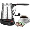 Turkish Electric Coffee Maker with Handle, Induction Espresso Machine, Turkish Electric Coffee Maker, Turkish Electric Coffee Maker (Silver)