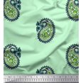 thumbnail image 1 of Soimoi Silk Fabric Paisley Block Decor Fabric Printed Yard 42 Inch Wide, 1 of 3
