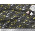 thumbnail image 2 of Soimoi Black Moss Georgette Fabric Brush Stroke & Speed Drive Text Decor Fabric Printed Yard 42 Inch Wide, 2 of 3