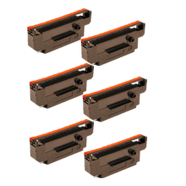 Zoomtoner Compatible pour TEC MA-516 CITIZEN IR-51BR Rubans Lot de 6 Noir / Rouge