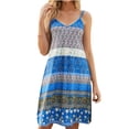 thumbnail image 1 of Birdeem Womens Summer Sexy Fashion Casual Suspender Flower Pattern Mini Dress with Pockets, 1 of 8