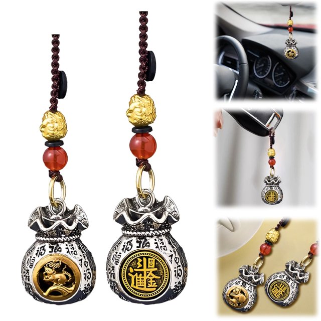 Clearance! Chinese Zodiac Wealth Bag Pendant Charm For Daily Fortune Rotating God Of Wealth Bag Luck And Keychain For Good Fortune